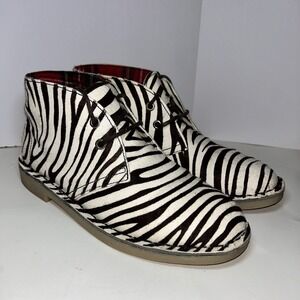 Men's Chukka Boots Zebra Print Calf Hair Size 40 or 7 US By Colors Of California